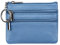 Damen Echtleder Münzbörse Mini Pouch Kleingeldbörse mit Schlüsselanhänger, himmelblau, Einheitsgröße, Münzbörse