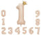 Foil Luftballon 1 Helium Folienballon Zahlen Ballon XXL Folien Beige Ballon 1 Geburtstag 100cm/40inch