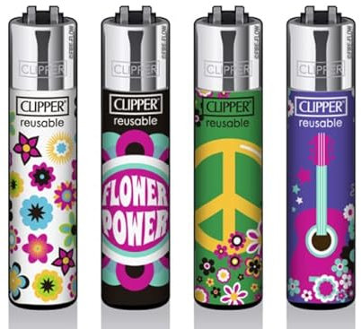 Clipper® Feuerzeuge - 4er Set + Crystal Balls (Free Spirit #1)