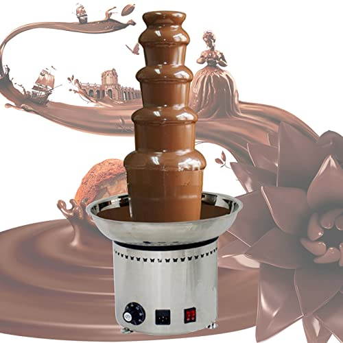 Máquina de Cascada de Fondue de Chocolate Caliente de Acero Inoxidable, Torre de fusión de Salsa de Fuente de Chocolate de 4/5/6/7 Niveles para Queso Nacho, Dulces, Mantequilla (5 Tier)