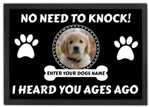 Personalised Welcome Mat - Front Door Mat - Add Your Own Dog Photo & Name - Available in 2 Sizes (50 x 35 cm)