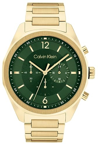 Calvin Klein Chronograph Quarz Uhr für Herren Kollektion CK Force mit Goldfarben Edelstahlarmband - 25200266