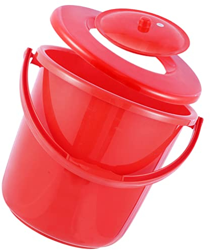 Alipis Nachttopf mit Deckel Tragbare Toiletten Urinal Topf Kunststoff Steckbecken Toiletteneimer Spucknapf Urineimer Urinal Toilette für Schwangere Patienten Senioren Reise Rot