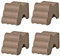 Euro3plast 1462.G9 4 Stück Blumentopffüße aus Kunststoff in Taupe 7,7x4,9x4,1 cm für runde und eckige Töpfe für den Außenbereich