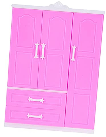 MagiDeal Puppenschrank Kleiderschrank Puppenaufbewahrung Kleiderschrank Foto Requisiten Puppenhaus Dekor Kleidung Zubehör Miniatur Puppenschrank Kleidung