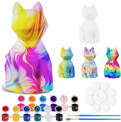 Vicloon Niñas Figuras para Pintar Kit,Escayola, Juego de Pintura y Juguetes de Yeso,Uego de Manualidades para Niños,Juegos Niños 8-13 Años Regalos Cumpleaños Niños