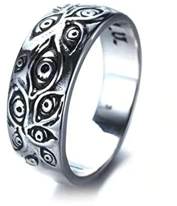 XJruixi Anime Rings Ryomen Sukuna Cosplay Black Dead Eye Unisex Ring Prop Jewelry Gift Accessories