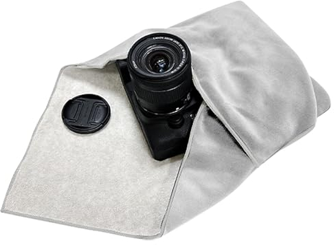 ComfortAce Einschlagtuch für Kamera als Schutzhülle für Fotoausrüstung im Rucksack, Tasche, Beutel etc. Passen für Vollformat DSLR, Objektiv, Stativ, Tablet-PC, etc. 30 x 30 cm，Hellgrau