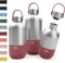 noma noma Trinkflasche Edelstahl Kohlensäure geeignet - Thermosflasche 1l, 750ml, 500ml - auslaufsicher, BPA-frei & klimaneutral (1l Grenadine Red)