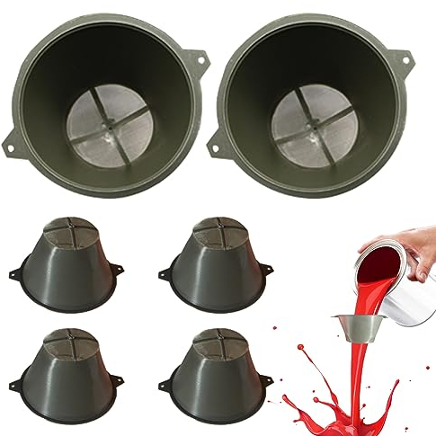 Lacksieb wiederverwendbarer Trichter mit 100 feinem Mesh -Farbsiegern Mal Sieb Kunststoff -Trichterharzfilter für Farbe, Speiseöl, Mehl, Rückstand 6pcs 3,94 Zoll