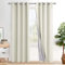 XWZO 100% Blickdicht Vorhänge, Doppellagige Dicker Verdunklungsvorhänge mit Ösen, Schallschutz Thermovorhänge 2er Set Schlafzimmer Gardinen, Blackout Curtain, 245x140 cm(HöhexBreite), Hellbeige