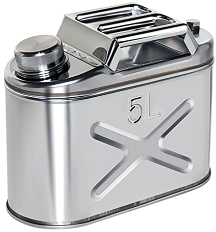 Bidon portable 5 L, réservoirs de carburant 10 L, bidons d'essence en acier inoxydable 304, peut monter sur une voiture, un bidon de moto, un bidon d'essence, un récipie