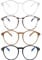 4 Stück Bildschirm Brille Blaulicht Damen, Anti Blaulicht PC Gaming BrillenMode Brille, Blue Light Blocking Glasses, Computer Brille Blau Licht Filter Brille, Vintage, Unisex, Lindert Müdigkeit