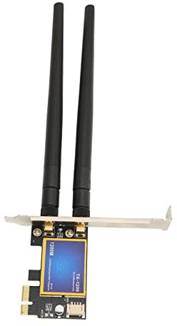 FOLOSAFENAR Adattatore NIC PCIE , Adattatore per Scheda WiFi PCIEx1 Dual Band da 2 , 4 GHz e 5 GHz da 1200 Mbps per Video Online , FOLOSAFENARG7HXKUFSM5
