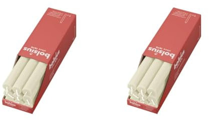 Bolsius - Rustik Stabkerzen - Elfenbein - 9 Stück - 27 x 2.3 cm - Länge Brenndauer 13 Stunden - Unparfümierte - Natürliches Pflanzenwachs - Ohne Palmöl (Packung mit 2)