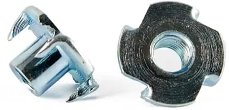 Einschlagmuttern M4 x 8 mm Verzinkt Stahl - DIN 6930 - Einschlagspitzen - Holzmutter - Einschlagmutter metrisch Gewinde (Gewinde: M4, Länge: 8 mm, Menge: 16 St.)