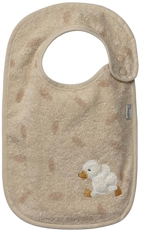 Lätzchen aus Jacquard Frottee mit seitlichem Druckknopf und Motiv Ente Edda Lou,