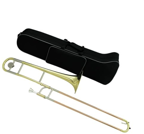 Tenorposaune Instrument B-Flach Messing Lack Gold Zugposaune Mit Koffer Und Zubehör Posaune für Anfänger