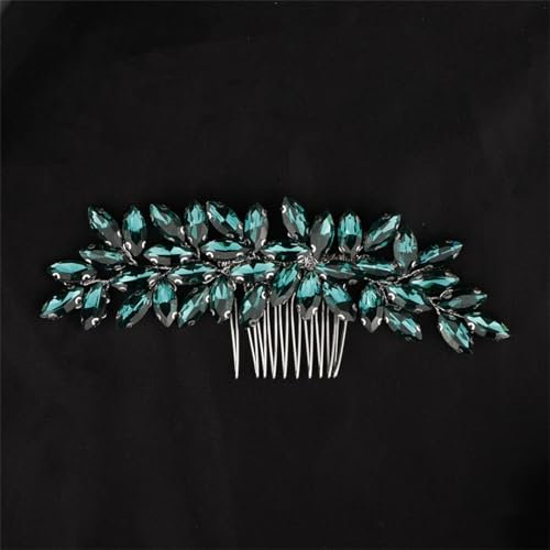 Brautschmuck, Strass, Haarkamm, Kopfschmuck, Hochzeits-Haarschmuck, handgefertigt, Party-Kopfbedeckung, silberfarbener Pfau, En8