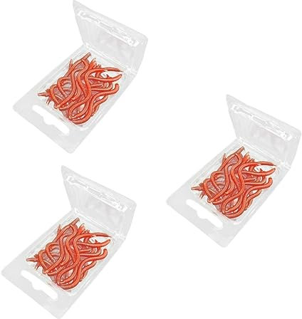 BESPORTBLE 60pcs Realistic Bionic Worm Lures Artificial Fishing Bait Soft Lifelike for Anglers