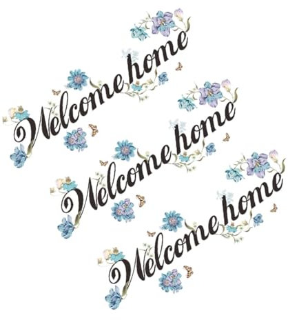 FOYTOKI Wanddekoration Für Zuhause 3er-pack Willkommensaufkleber Selbstklebende Blumenaufkleber Pvc-wandkunstaufkleber Für Wohnzimmer