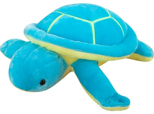 Trayosin Kuscheltier Schildkröte niedlichen Schildkröte Plüschtier mit großen Augen,PlüschSchildkröte Superweiche Plüsch-Kissen Stofftier für Kinder Erwachsene Geschenk (Blau,25cm)