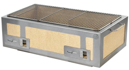 Kasai Japanese Grills, Extra langer Kasai Konro Grill mit Edelstahlrahmen, British Made in Partnerschaft mit Tommy Banks, extra lange Grillgröße für 8-10 Personen