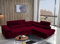 roe furniture Ecksofa mit Schlaffunktion 275x205x70 cm - Wohnlandschaft L - Form - Kollektion Anton L - Couch L Form - Eckcouch mit Bettkassen - Rot - Linke Seite