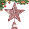 GXFCING Stelle Dell'albero di Natale Rosso, 20cm Metallo Stelle Superiori Dell'albero di Natale, Puntale Albero di Natale Luminosa per decor d'albero di Natale per Feste e Casa