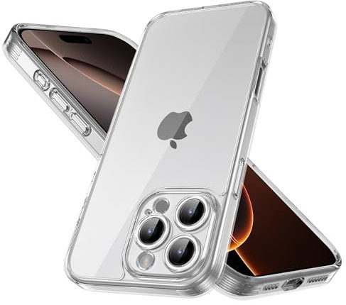 Mootobo for iPhone 16 Pro Max Case with Camera Lens Full Cover Protection, Military-Grade Drop Protection Phone Case, Anti-Fingerprint Slim Shockproof Matte Back 6.9 inch– Clear