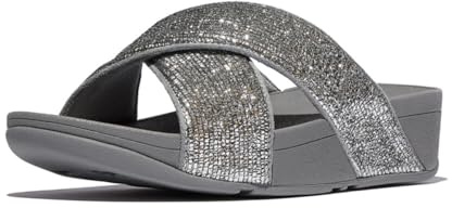 Fitflop Damen Lulu Crinkled-shimmer Cross SlidesSchiebe-Sandalen