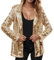 Generisch Damen Blazer Damen Pailletten Cardigan Jacke Mode Glitzer Bomberjacke Karneval Party Club Anzugjacke Elegant Tailliert Kurz Oberteile Hochzeit Gastgeber Jacken