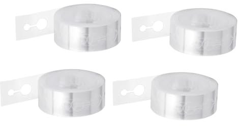 JZK Lot de 4 rouleaux de ruban adhésif double trou de 5 m pour arche de ballons, guirlandes, chaînes, décoration de ballons pour mariage, anniversaires, festivals