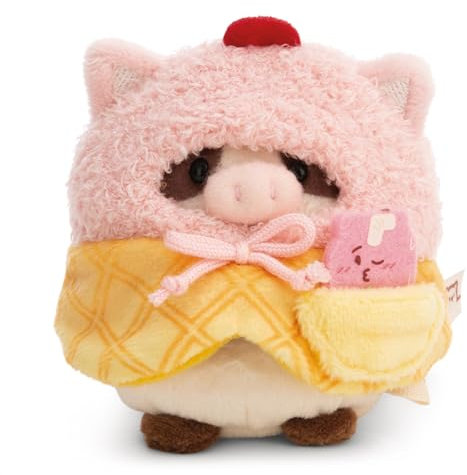NICI Kuscheltier Kuh Moona 8cm mit Milch-Shake & Softeiskostüm in Geschenkbox - weiß - Stofftier aus weichem Plüsch, niedliches Plüschtier zum Kuscheln und Spielen, für Kinder & Erwachsene - 61655