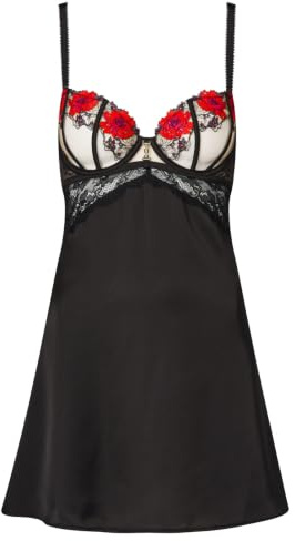 Ann Summers Caged Rose Chemise Black
