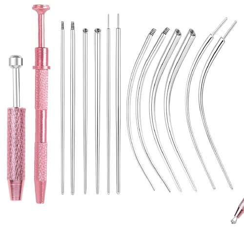 Piercing Ball Grabber Taper Set 14 Pcs, Flat Back Earring Insertion Tools | Piercing Tools to Change Jewellery, Ball Grabber Applicator, 14G 16G 18G Tapers, for Ear Nose Navel Lip