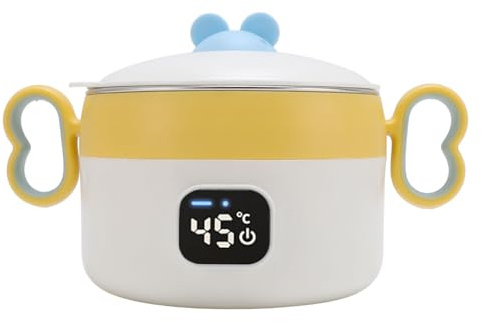 Xiuganpo Termostato Inteligente Aislado, Calentador de Alimentos, Contenedor de Almuerzo de Acero Inoxidable, Capacidad de 450 Ml, Recargable por USB