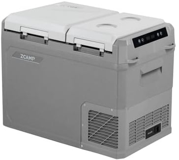 zcamp GES45, 32.2L Compressor Car Refrigerator, Portable Camping Fridge DC 12v/24v Freezer,Grey cool box