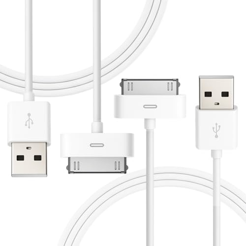 CanQuanSWZX 2PCS USB Kabel Ladekabel, 30-Pin Adapter, Kompatibel mit 4/4S, 3/2, für ältere Modelle, Ultra-Datenübertragung, Schnelles Laden und Stabilität
