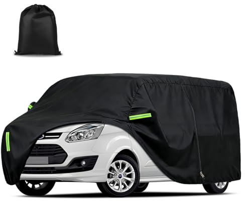 Autoabdeckung für Ford Transit Custom L1H1 (2012-2022) Professionelle Allwetter- | Dupont Oxford Material | Vollumfassender Windschutz | Praktischer Seitentür-Reißverschluss