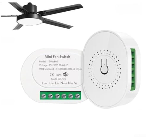 For Tuya Smart Wifi Fan Controller Module With Voice Activation For Alexa Google Home Compact White Switch For Ceiling Fans Dual Mode Connectivity Automatic Reconnection Feature 59x42x20mm Size