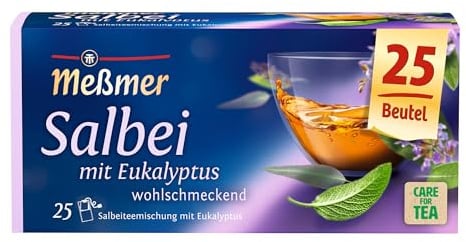 Meßmer Salbeimischung mit Eukalyptus | 25 Teebeutel | Vegan | Glutenfrei | Laktosefrei