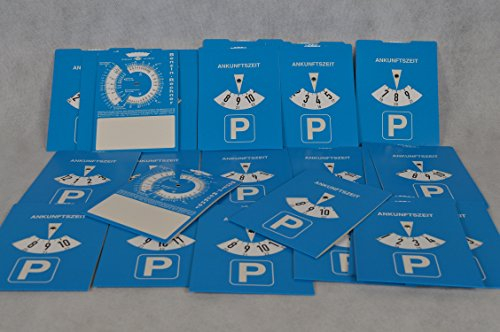 Unbekannt 100 X Parkscheiben mit Benzinrechner aus Pappe für KFZ Parkscheibe Parken mit Werbefeld für Stempeleindruck usw. Wurfware