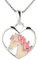 FIVE-D Set Kette Anhänger Kette Pferd Pony 925 Silber Kettenanhänger Kinder (Pony Herz Rosa)
