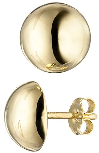 Jobo Damen-Ohrstecker Rund aus 925 Sterling Silber vergoldet 9,9 mm