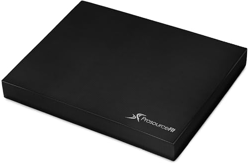 ProsourceFit Exercise Balance Pad – Large Cushioned Non-Slip Foam Mat & Knee Pad for Fitness, Stability Training, Physical Therapy, Yoga 15x19, Schwarz
