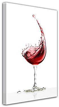 DECLINA, Décoration Murale Tableau Décoratif ECLAT de Vin - Deco Home et Salon - 30x50 cm Rouge