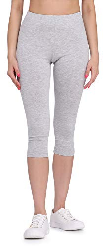 Bellivalini Damen Leggings Bequeme und atmungsaktiv Leggings 3/4 aus Viskose BLV50-148 (Melange, XL)