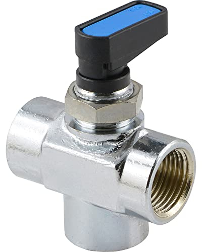 Fittingteile - 3-Wege Kugelhahn -vertikal mit Befestigungsgewinde L-Bohrung Druckluft Wasser Ventile (L-Bohrung, G 3/8)