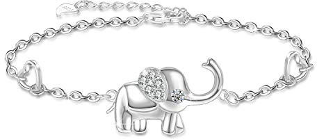 OneSight Elefant Armband/Fußkettchen/Halskette/Ohrring für Frauen 925 Sterling Silber Elefanten Armbänder Schmuck, NA, n. v.